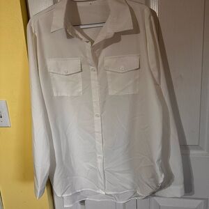 SHEIN White Button-Up Blouse